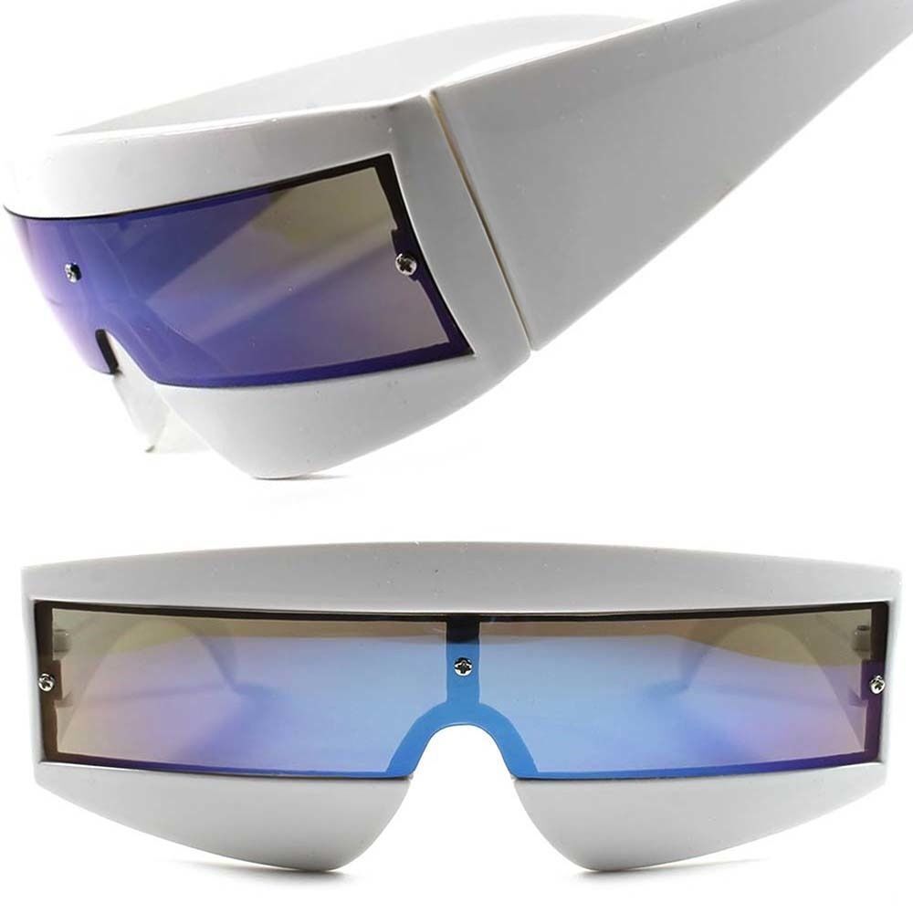 Sci-Fi Alien Robot Party Rave Costume Futuristic Cosplay White Sunglasses C32